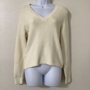 GAP Y2K 2000s Cream Knitted Casual Cozycore Comfy Winter Knit Sweater M Holiday